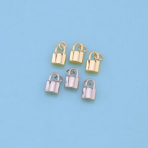 18K Gold Filled Lock Pendant,Dainty Lock Charm Bracelet Necklace for DIY Jewelry Making Supply
