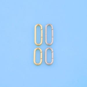 18K Gold Filled Oval Carabiner Clasp,Carabiner Lock Connector,Spring Push Gate Lock For DIY Jewelry Clasp Finding Necklace Bracelet