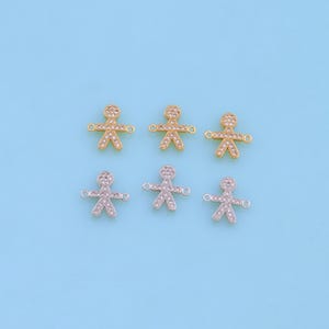 18K Gold Filled Boy Connector,CZ Micro Pave Boy Charm Bracelet Necklace for DIY Jewelry Making Supply