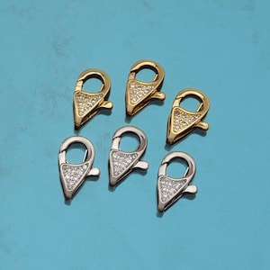 18K Gold Filled Lobster Clasp,Carabiner Lock Connector,Spring Push Gate For DIY Jewelry Clasp Finding Necklace Bracelet