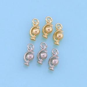 18K Gold Filled Globe Anhänger, zierliche Globe Charm Armband-Halskette für die DIY Schmuckherstellung Versorgung