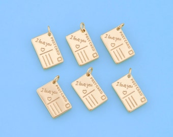 18K Gold Filled love letter Pendant love letter Charm Bracelet Necklace for DIY Jewelry Making Supply