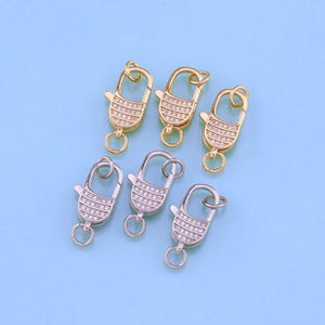 18K Gold Filled Lobster Clasp,Carabiner Lock Connector,Spring Push Gate For DIY Jewelry Clasp Finding Necklace Bracelet