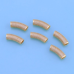 18K Gold Filled Tube Spacer Beads Pendant,Tube Charm Bracelet Necklace for DIY Jewelry Making Supply