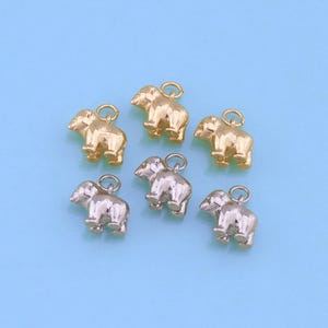 18K Gold Filled Bear Pendant,Dainty Bear Charm Bracelet Necklace for DIY Jewelry Making Supply