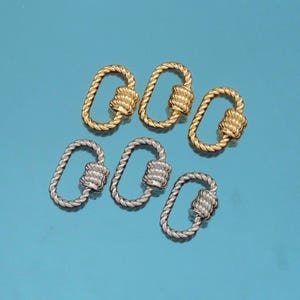 18K Gold Filled Oval Carabiner Clasp,Carabiner Lock Connector,Screw Lock For DIY Jewelry Clasp Finding Necklace Bracelet