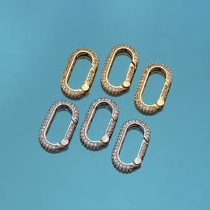 18K Gold Filled Oval Carabiner Clasp,Carabiner Lock Connector,Screw Lock For DIY Jewelry Clasp Finding Necklace Bracelet