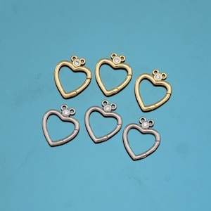 18K Gold Filled Heart Clasp,Carabiner Lock Connector,Spring Push Gate For DIY Jewelry Clasp Finding Necklace Bracelet