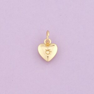 18K Gold Filled Tiny Heart Pendant, DIY Jewelry Supply