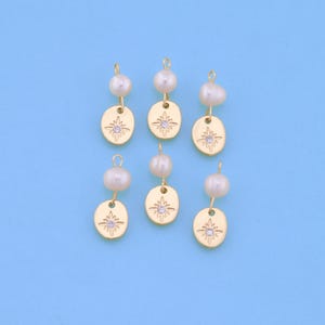 18K Gold Füllte Perle Nordstern Anhänger, Nordstern Charm Armband Halskette für DIY Schmuckherstellung Versorgung