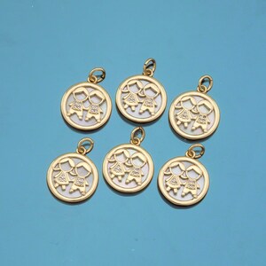 18K Gold Filled Shell Boy Girl Pendant,CZ Micro Pave Boy Girl Charm Bracelet Necklace for DIY Jewelry Making Supply