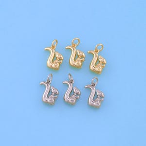 18K Gold Filled Squirrel Pendant,Squirrel  Charm Bracelet Necklace for DIY Jewelry Making Supply