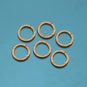 18K Gold Filled Round Carabiner Clasp,Carabiner Lock Connector,Spring Push Gate For DIY Jewelry Clasp Finding Necklace Bracelet