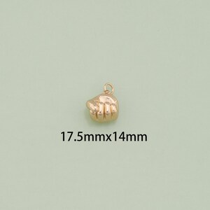 18K Gold Filled Fist Pendant,Dainty Gesture Charm Bracelet Necklace for DIY Jewelry Making Supply