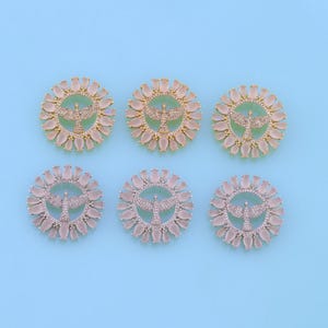 18 kt gold filled fenikshanger, CZ micro effenen feniks bedelarmband ketting voor het maken van sieraden: