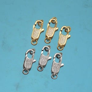 18K Gold Filled Lobster Clasp,Carabiner Lock Connector,Spring Push Gate For DIY Jewelry Clasp Finding Necklace Bracelet