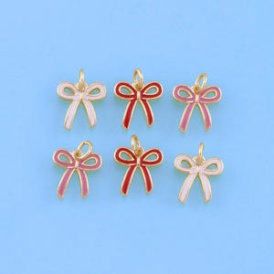 18K Gold Filled Bow Tie Pendant Insect Charm Bracelet Necklace for DIY Jewelry Making Supply