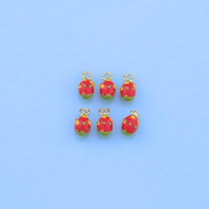 18K Gold Filled Enamel Dragon Fruit Pendant,Fruit Charm Bracelet Necklace for DIY Jewelry Making Supply