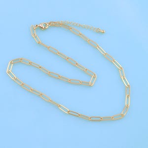 18K Gold Plated Oval Chain Necklace, Simple Necklace for DIY Jewelry Making Supplies