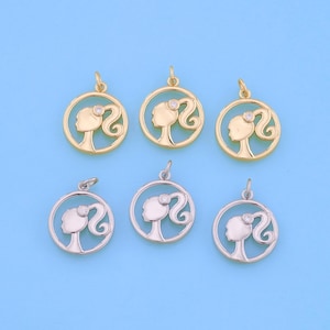 18K Gold Filled Girl Child Pendant,Girl Charm for DIY Bracelet Necklace for DIY Jewelry Making Supply