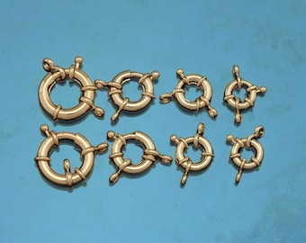 18K Gold Filled Sailor Clasp,Nautical Clasp,Carabiner Lock Connector,Spring Push Gate For DIY Jewelry Clasp Finding Necklace Bracelet
