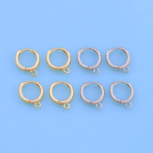 1pair 18K Gold Filled Dainty Huggie Earring Findings Gold Hoop for Earring Supplies for DIY Jewelry Making Supply