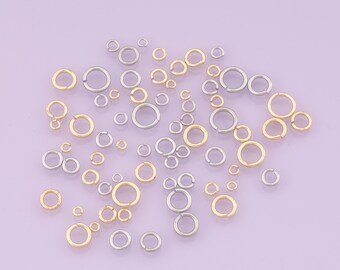 18K guldfyllda tjocka hoppringar, smyckeskopplingar för halsband, armband, örhängen, tillverkning