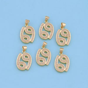 18K Gold Filled Symbol Pendant,CZ Micro Pave Symbol Charm Bracelet Necklace for DIY Jewelry Making Supply