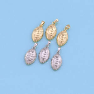 18K Gold Filled Football Pendant,Dainty Football Charm Bracelet Necklace for DIY Jewelry Making Supply
