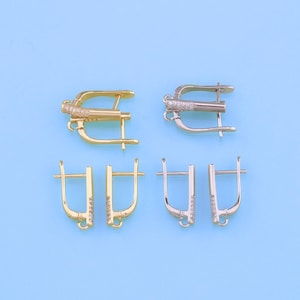 1pair 18K Gold Filled Dainty Huggie Earring Findings Gold Hoop for Earring Supplies for DIY Jewelry Making Supply