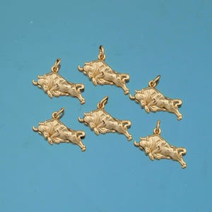 18K Gold Filled Ox Pendant,Dainty Bull Charm Bracelet Necklace for DIY Jewelry Making Supply