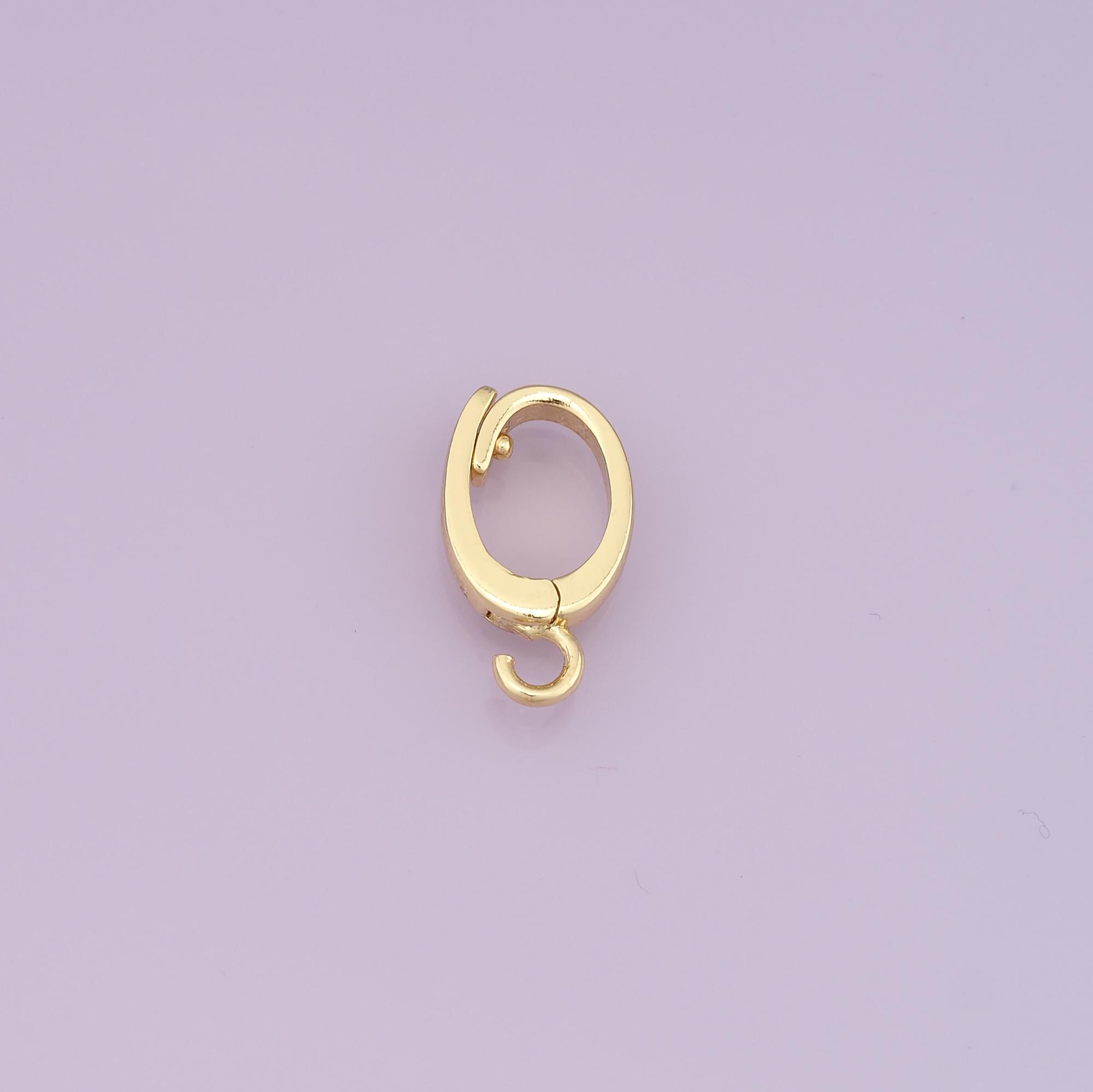 18K Gold Filled Oval Clasp,carabiner Lock Connector,spring Push Gate ...