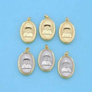 18K Gold Filled Wizard Pendant,Charm Bracelet Necklace for DIY Jewelry Making Supply