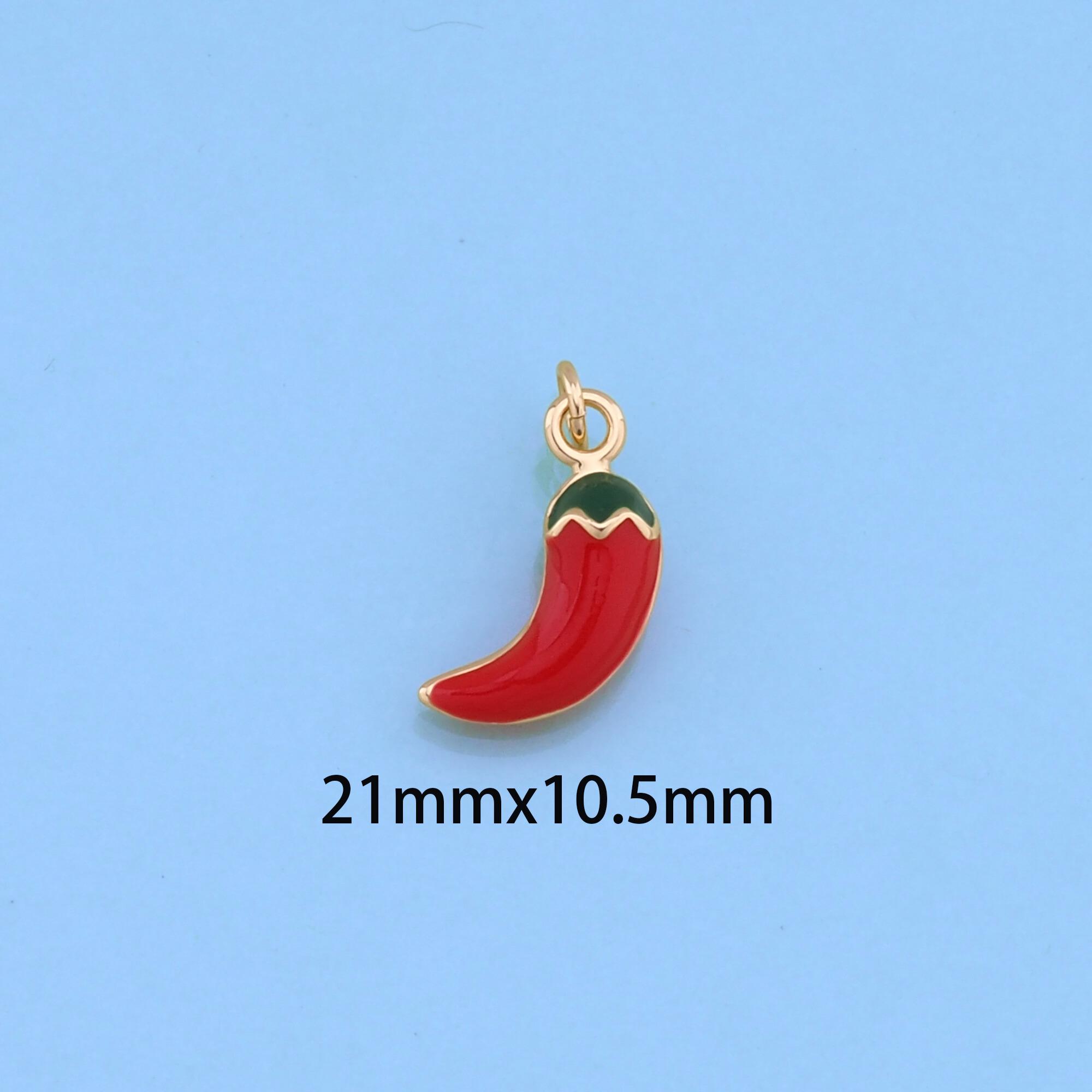 Pendentif En Or 18 Carats Motif Piment - 1,02 Grammes, Parfait Pour Un Look épicé !