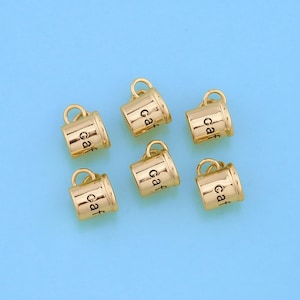 18K gold filled koffiehanger, koffie bedelarmband ketting voor het maken van doe-het-zelf sieraden