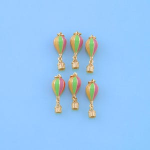 18K Gold Filled Hot air Balloon Pendant,Balloon Charm Bracelet Necklace for DIY Jewelry Making Supply
