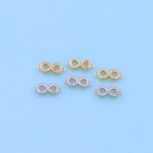 18K Gold Filled Infinite Connector,CZ Micro Pave Infinite Charm Bracelet Necklace for DIY Jewelry Making Supply
