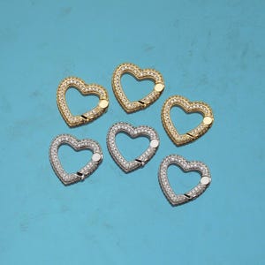 18K Gold Filled Heart Carabiner Clasp,Carabiner Lock Connector,Spring Push Gate For DIY Jewelry Clasp Finding Necklace Bracelet