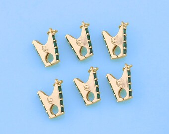 18K Gold Filled Clothespin Pendant,Clothespin Charm Bracelet Necklace for DIY Jewelry Making Supply