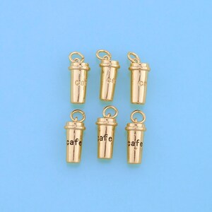 18K gold filled koffiehanger, koffie bedelarmband ketting voor het maken van doe-het-zelf sieraden