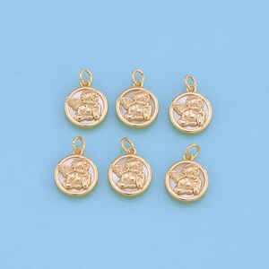 18K Gold Filled Angel Pendant,Dainty Angel Charm Bracelet Necklace for DIY Jewelry Making Supply