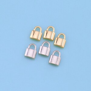 18K Gold Filled Lock Pendant,Dainty Lock Charm Bracelet Necklace for DIY Jewelry Making Supply
