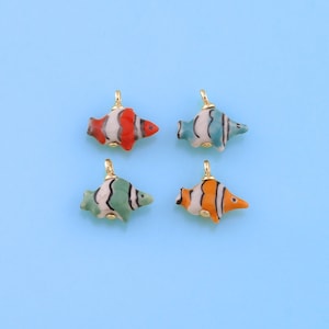 Colorful Fish Ceramic Pendant Charms for DIY Jewelry Findings Necklace Bracelet Making