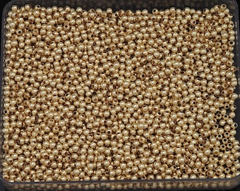 100pcs 18K Gold Filled Tiny Small Round Spacer Beads,Bracelet Beads,Ball Round Spacer Beads for DIY Bracelet Jewelry Necklace Making Supply