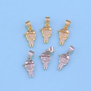 18K Gold Filled Boy Pendant,CZ Micro Pave Boy Charm Bracelet Necklace for DIY Jewelry Making Supply