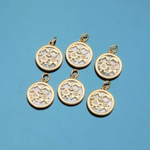 18K Gold Filled Shell Boy Girl Pendant,CZ Micro Pave Boy Girl Charm Bracelet Necklace for DIY Jewelry Making Supply