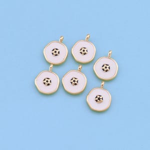 18K Gold Filled Football Pendant,Enamel football Charm Bracelet Necklace for DIY Jewelry Making Supply
