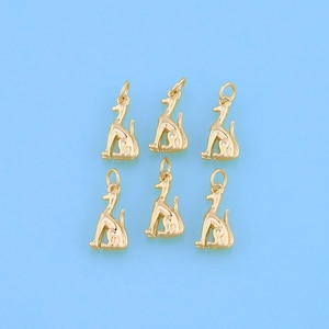 18K Gold Filled Dog Pendant,Dog Charm Bracelet Necklace for DIY Jewelry Making Supply