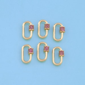18K Gold Filled Oval Carabiner Clasp,Carabiner Lock Connector,Screw Lock For DIY Jewelry Clasp Finding Necklace Bracelet