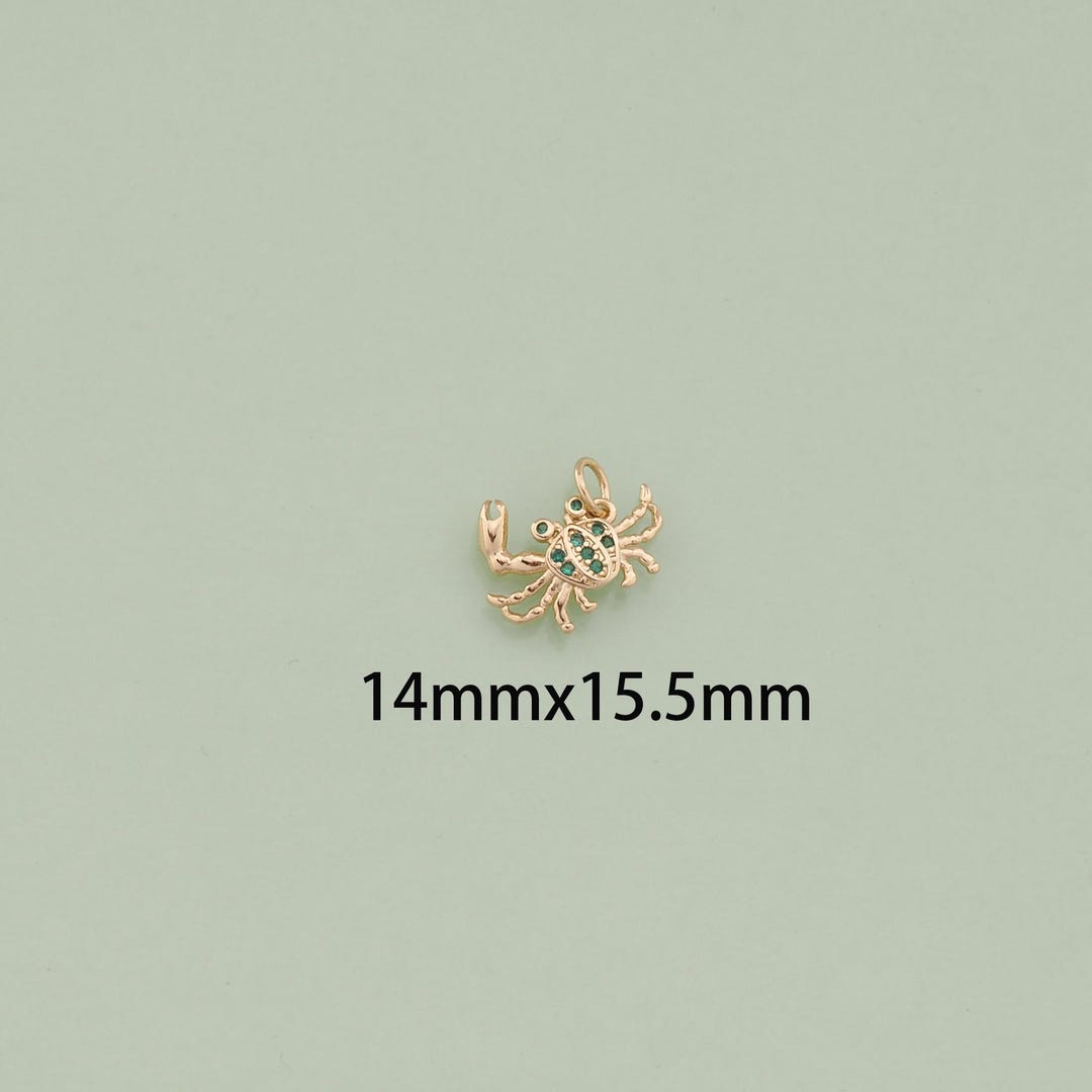 Gumbo Chain 18K Gold Filled Crab Pendant, DIY Jewelry Charm - Etsy